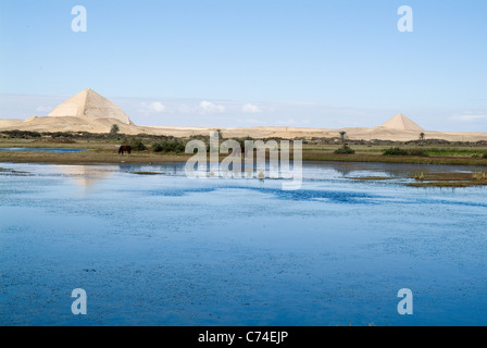 Die Pyramiden in Dahshur, Ägypten. Stockfoto