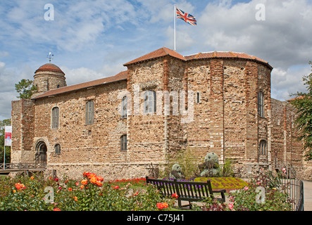 Normannische Burg in Colchester, England Stockfoto