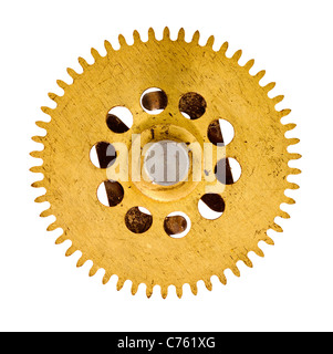 alten Zahnräder - Zahnräder - auf weißem Hintergrund Stockfoto
