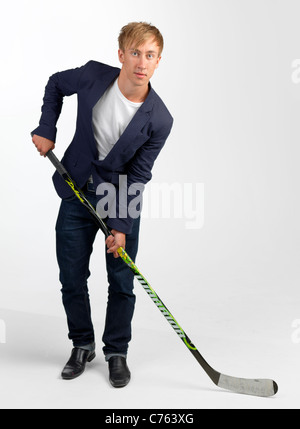 Junge Hockeyspieler Stockfoto