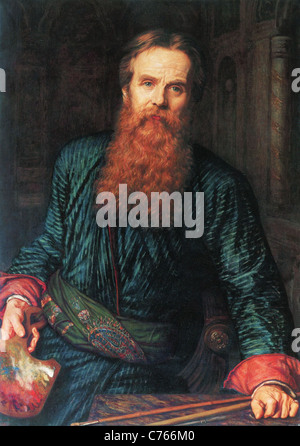 WILLIAM HOLMAN HUNT (1827-1910) englische Maler, einer der Gründer der Pre-Raphalite-Bruderschaft. 1867 Selbstportrait. Stockfoto