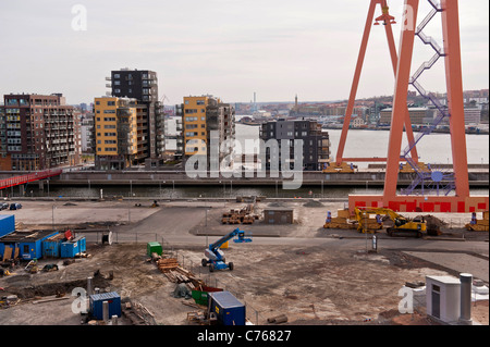 Neue Wohnanlagen ersetzt die Werften auf Hisingen Island im schwedischen Göteborg Stockfoto