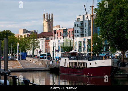 Breite Quay und St.-Stephans Kirche, Zentrum, Bristol, England, Vereinigtes Königreich Stockfoto