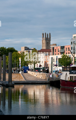 Breite Quay und St.-Stephans Kirche, Zentrum, Bristol, England, Vereinigtes Königreich Stockfoto