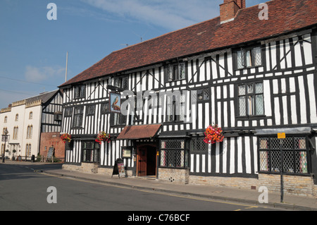 Das Falcon Hotel und Gastwirtschaft in Stratford Upon Avon, Warwickshire, UK. Stockfoto