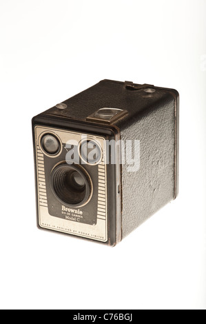 Eine alte Kodak Box Brownie Six-20 Modell C Filmkamera aus den 1950er Jahren Stockfoto