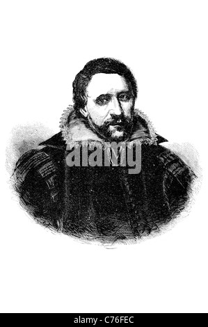 Porträt Benjamin Jonson English Renaissance Dramatiker Dichter Poesie Autor Schriftsteller Schauspieler Zeitgenossen William Shakespeare Stockfoto