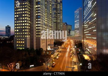 Asien, Japan, Tokio, Shinjuku, Büro Hochhäuser im Bankenviertel Stockfoto