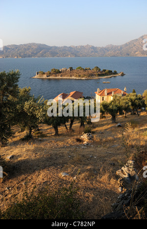 BAFA Goelue, See Bafa, Camici Goelue mit Kapıkırı Insel, Provinz Muğla, Aydın, südliche Ägäis-Küste, Europa, Mittlerer Osten, Asien Stockfoto