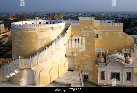 Schloss Mandawa Hotel Shekhawati nördlichen Rajasthan Indien umgewandelt Stockfoto