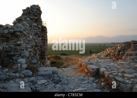 Ruinen von Milet, Blick vom westlichen griechisch-römischen Amphitheater, Aydin Provinz, südwestlich, Türkei, Europa, Naher Osten, Asien Stockfoto