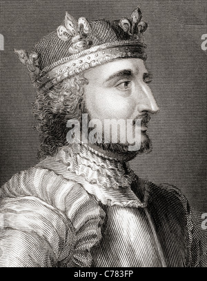 Stephen c. 1092/6 – 1154, auch bekannt als Stephen von Blois. König von England von 1135 bis 1154. Stockfoto