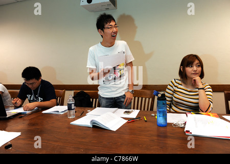 Chinesische Studenten an English Language Institute an der Yale University Summer School zu studieren. Stockfoto