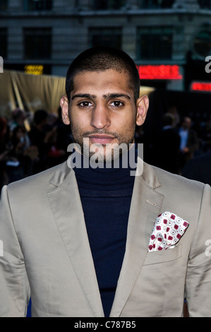 Boxer Amir Khan besucht die UK Premiere von Real Steel The Empire, Leicester Square, London auf 14. September 2011. Stockfoto