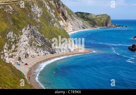 St. Oswald Bucht, auch bekannt als Man O' War Cove, in Dorset, England Stockfoto