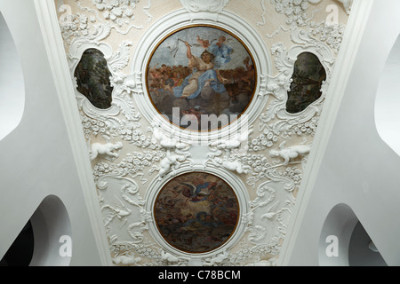 Stuckdecke Und Freskomalereien Im Treppenhaus Vom Rathaus in Koblenz, Rhein, Mosel, Rheinland-Pfalz Stockfoto