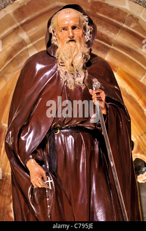 Spanien, Jakobsweg: Statue von Santo Domingo in das Innere der Kathedrale von Santo Domingo De La Calzada Stockfoto