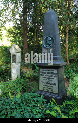 D-Heidelberg, Neckar, Rhein-Neckar-Raum, Naturpark Neckartal-Odenwald, Bergstraße, Odenwald, Baden-Württemberg, Bergfriedhof auf dem Ameisenbuckel Hügel, Grab von Heinrich Krausmann, ehemaliger Oberbürgermeister von Heidelberg Stockfoto