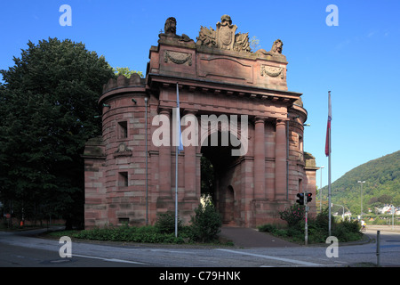 Karlstor in der Altstadt von Heidelberg, Baden-Württemberg Stockfoto