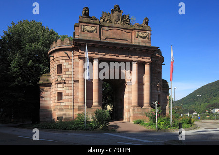 Karlstor in der Altstadt von Heidelberg, Baden-Württemberg Stockfoto