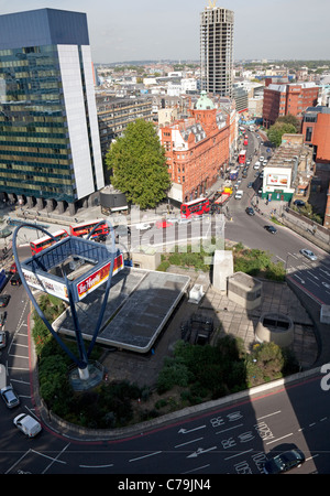 "Silizium-Kreisel", Old Street, London von Bezier Wohnungen bauen gesehen Stockfoto