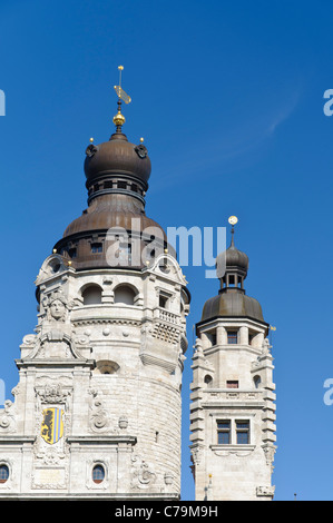 Detail, Neues Rathaus Rathaus, Leipzig, Sachsen, Deutschland, Europa Stockfoto