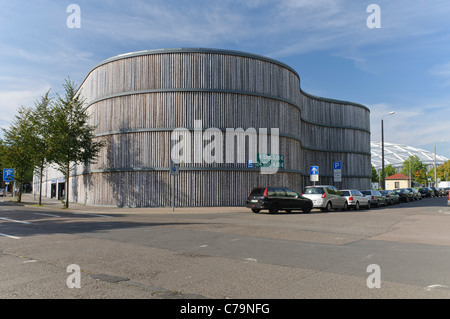 Parkplatz vor dem Zoo Leipzig, Leipzig, Sachsen, Deutschland, Europa Stockfoto