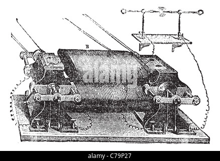 Ladd Maschine graviert Vintage Illustration. Trousset Enzyklopädie (1886-1891). Stockfoto