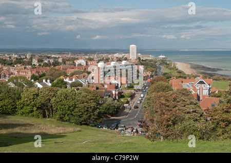 EASTBOURNE, ENGLAND 28. August 2011 - ein Blick auf das Meer. Stockfoto