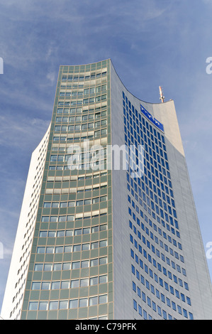 City-Hochhaus Wolkenkratzer, Panorama Tower, MDR, Leipzig, Sachsen, Deutschland, Europa Stockfoto