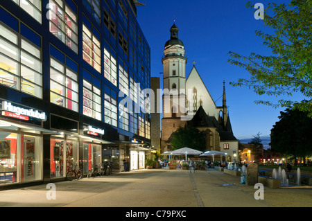 Thomaskirche, St. Thomaskirche, in den Abend, Leipzig, Sachsen, Deutschland, Europa Stockfoto