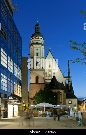 Thomaskirche, St. Thomaskirche, in den Abend, Leipzig, Sachsen, Deutschland, Europa Stockfoto