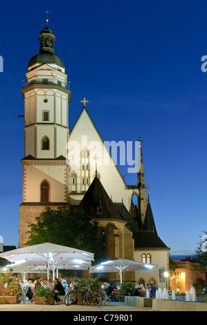 Thomaskirche, St. Thomaskirche, in den Abend, Leipzig, Sachsen, Deutschland, Europa Stockfoto