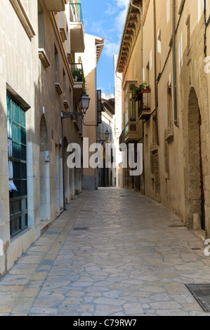 Gasse in der Altstadt von Palma de Mallorca, Mallorca, Balearen, Spanien, Europa Stockfoto