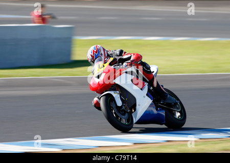 Motorrad-Rennen auf dem Circuito de Jerez, Spanien Stockfoto