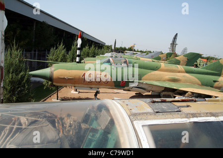 Ungarische Luftwaffe Mig-21-Kampfflugzeuge in einem Museum in Ungarn Stockfoto