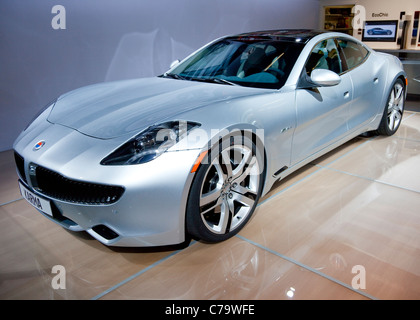 Fisker Karma elektrischer Luxus Neufahrzeug mit erweiterter Reichweite IAA 2011 International Motor Show in Frankfurt Am Main, Deutschland Stockfoto