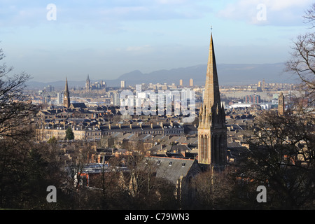 Nördlich von Queens Park, Glasgow University über die Dächer anzeigen Stockfoto