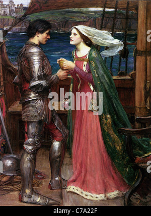 John William Waterhouse Tristan und Isolde Sharing trank 1916 Private Sammlung Stockfoto