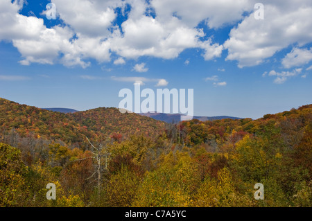 Herbst Farben entlang der Cherohala Skyway im Nantahala National Forest in Graham County, North Carolina Stockfoto