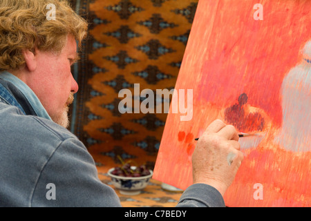 Waterperry Kunst in Aktion 2011 - Künstler bei der Arbeit 1 Stockfoto