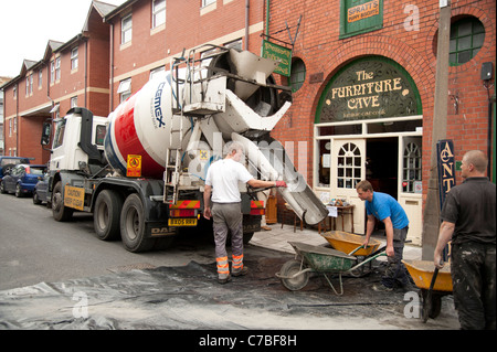 Fertig gemischter Beton an einer Baustelle, UK Stockfoto