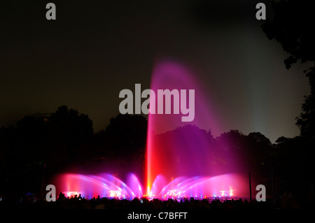 Wasser und Licht-Spektakel im Botanischen Garten, Planten un Blomen in der Abenddämmerung, Hamburg, Deutschland Stockfoto