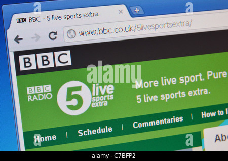 BBC Radio 5 Live Website screenshot Stockfoto