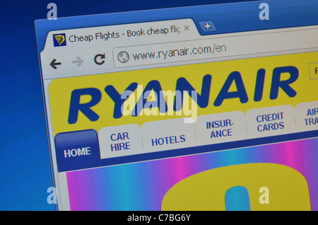 Ryanair Flüge Website screenshot Stockfoto