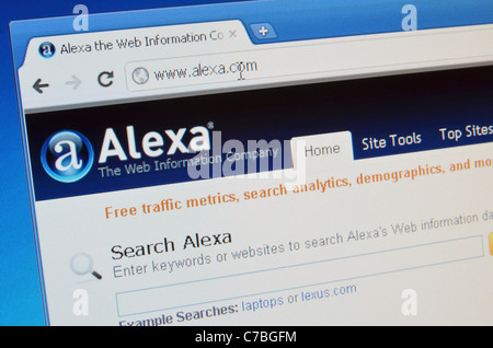 Alexa Website screenshot Stockfoto