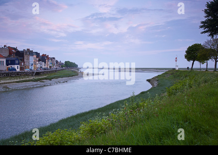 Morgen am Fluss bei Saint-Valery-Sur-Somme, Abt. Somme Picardie, Frankreich, Europa Stockfoto