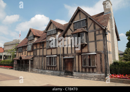 Shakespeares Geburtshaus auf Henley Street, Stratford-Upon-Avon, Warwickshire, England, UK. Stockfoto