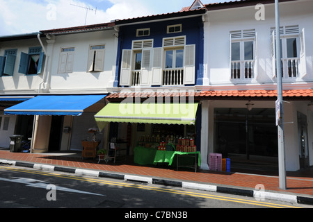 Traditionelle Ladenhäuser in der Einkaufsgegend Joo Chiat, Singapur Stockfoto