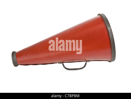 Vintage Megaphon aus dem Jahr 1920 ist isoliert auf weiß. Stockfoto
